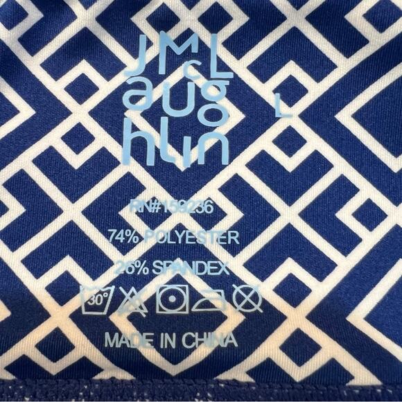 J. McLaughlin Libby Legging Blue and White Diamond print size Large - Picture 8 of 12